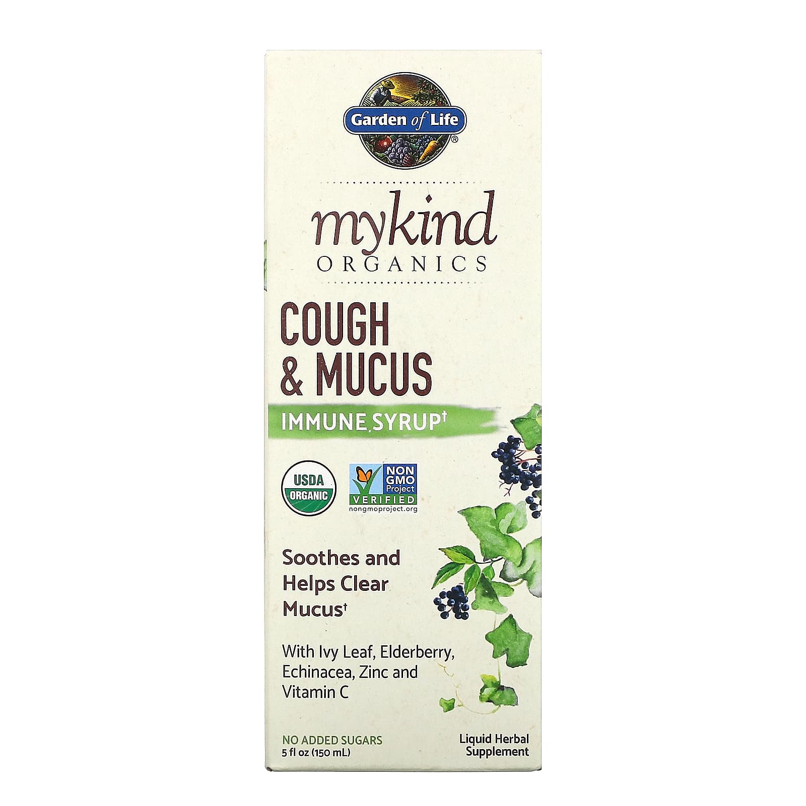 Garden of Life-MyKind Organics-Cough & Mucus Immune Syrup-5 fl oz ( 150 ml)