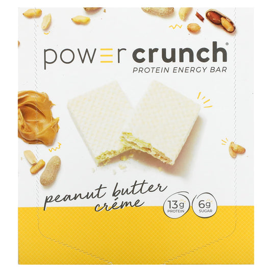 BNRG-Power Crunch Protein Energy Bar-Peanut Butter Creme-12 Bars-1.4 oz (40 g) Each