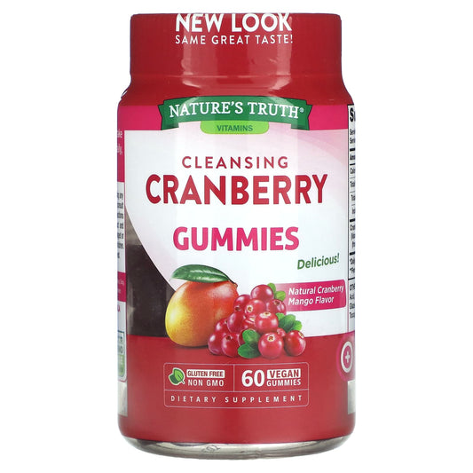 Nature's Truth-Cleansing Cranberry Gummies-Natural Cranberry Mango-60 Vegan Gummies