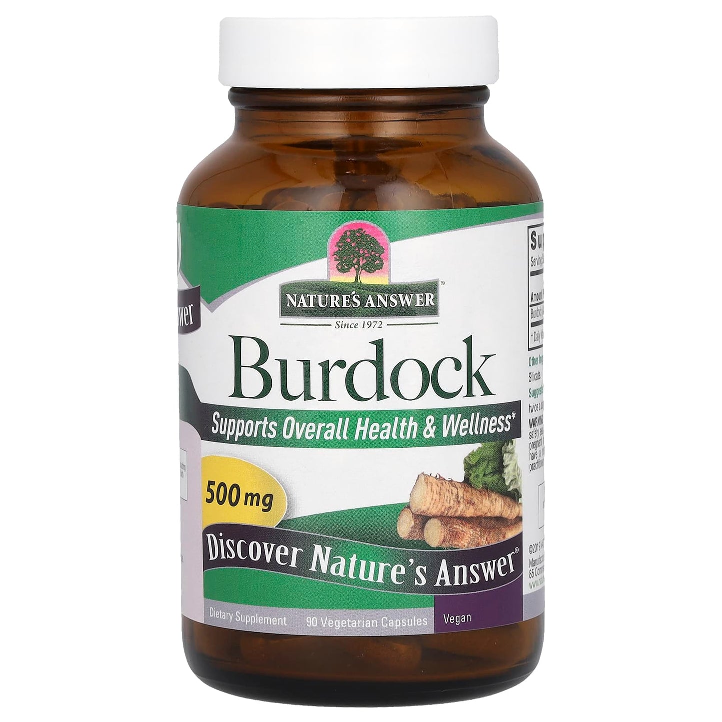 Nature's Answer, Burdock, 500 mg, 90 Vegetarian Capsules