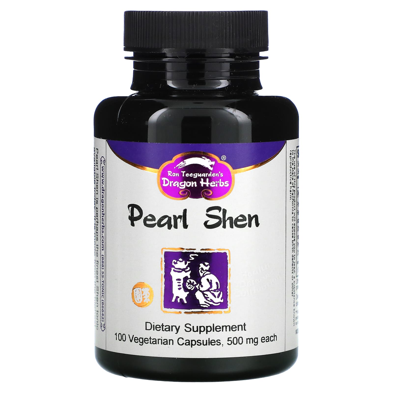 Dragon Herbs-Pearl Shen-500 mg-100 Vegetarian Capsules