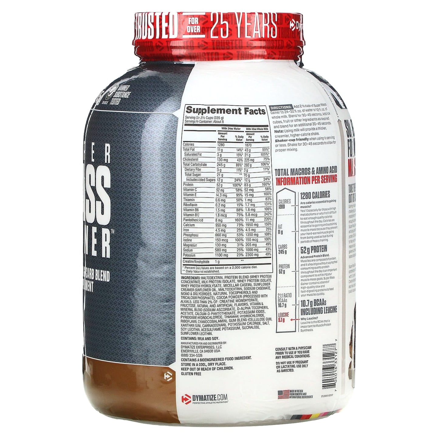 Dymatize, Super Mass Gainer, Rich Chocolate, 6 lb (2.7 kg)