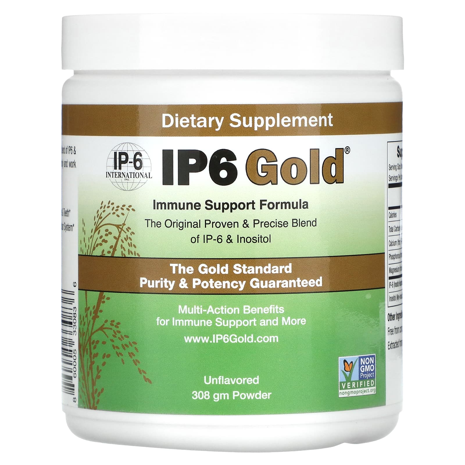 IP-6 International-IP6 Gold-Immune Support Formula Powder-Unflavored-308 g