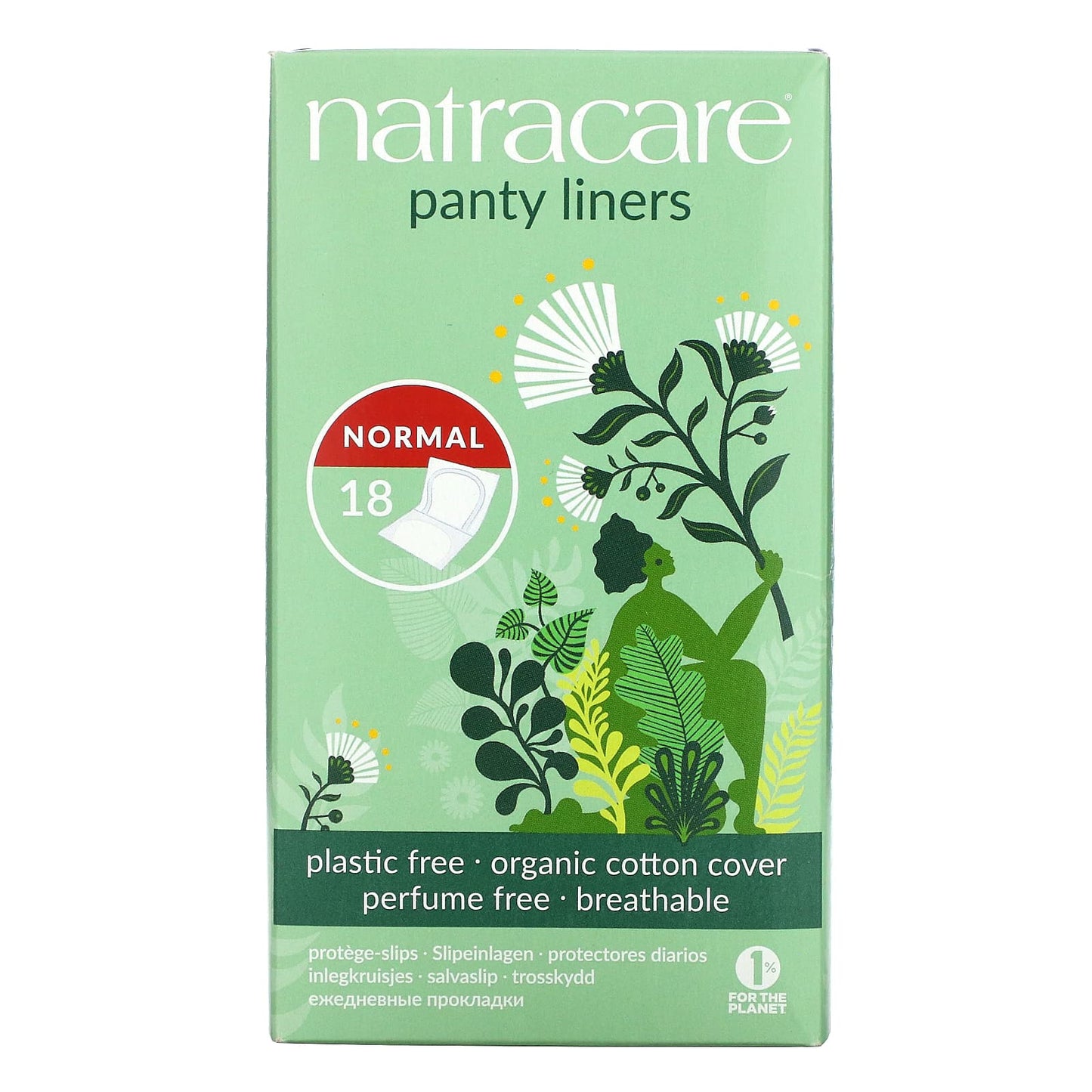 Natracare-Panty Liners-Organic Cotton Cover-Normal-18 Liners