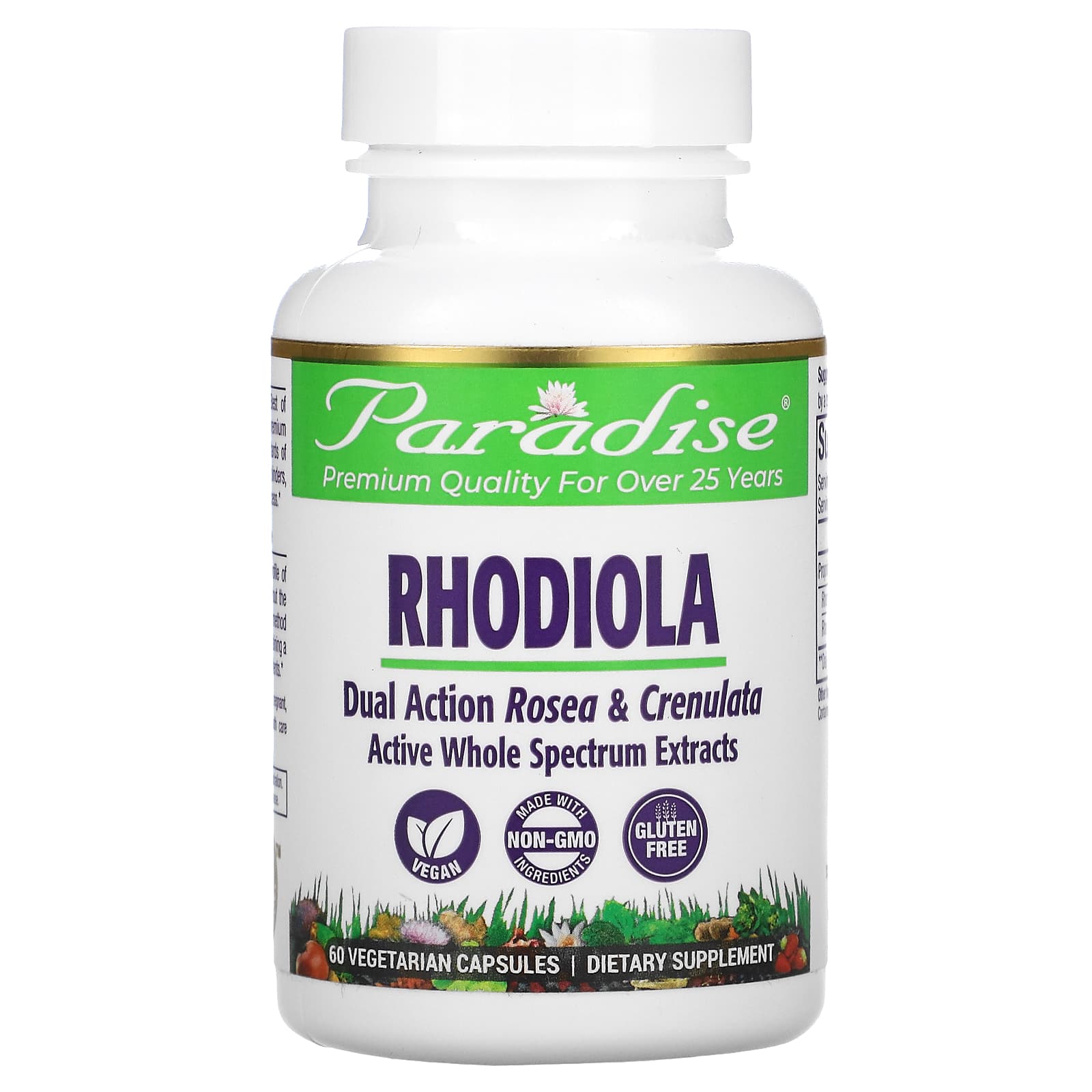 Paradise Herbs-Rhodiola-60 Vegetarian Capsules