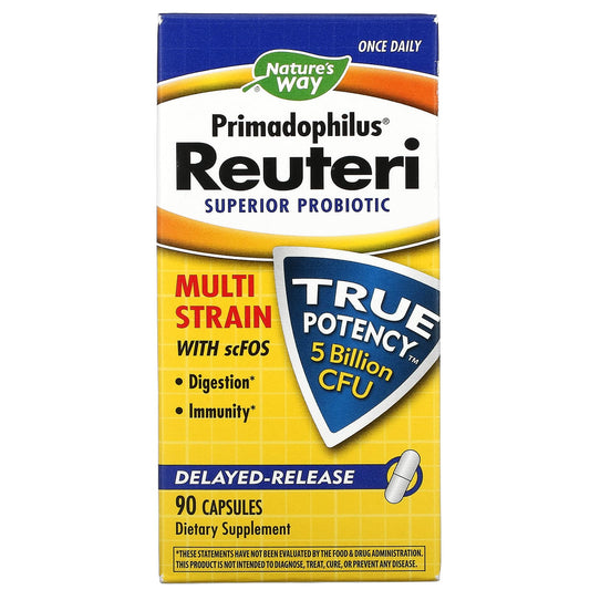 Nature's Way-Primadophilus Reuteri-Superior Probiotic-5 Billion CFU-90 Capsules