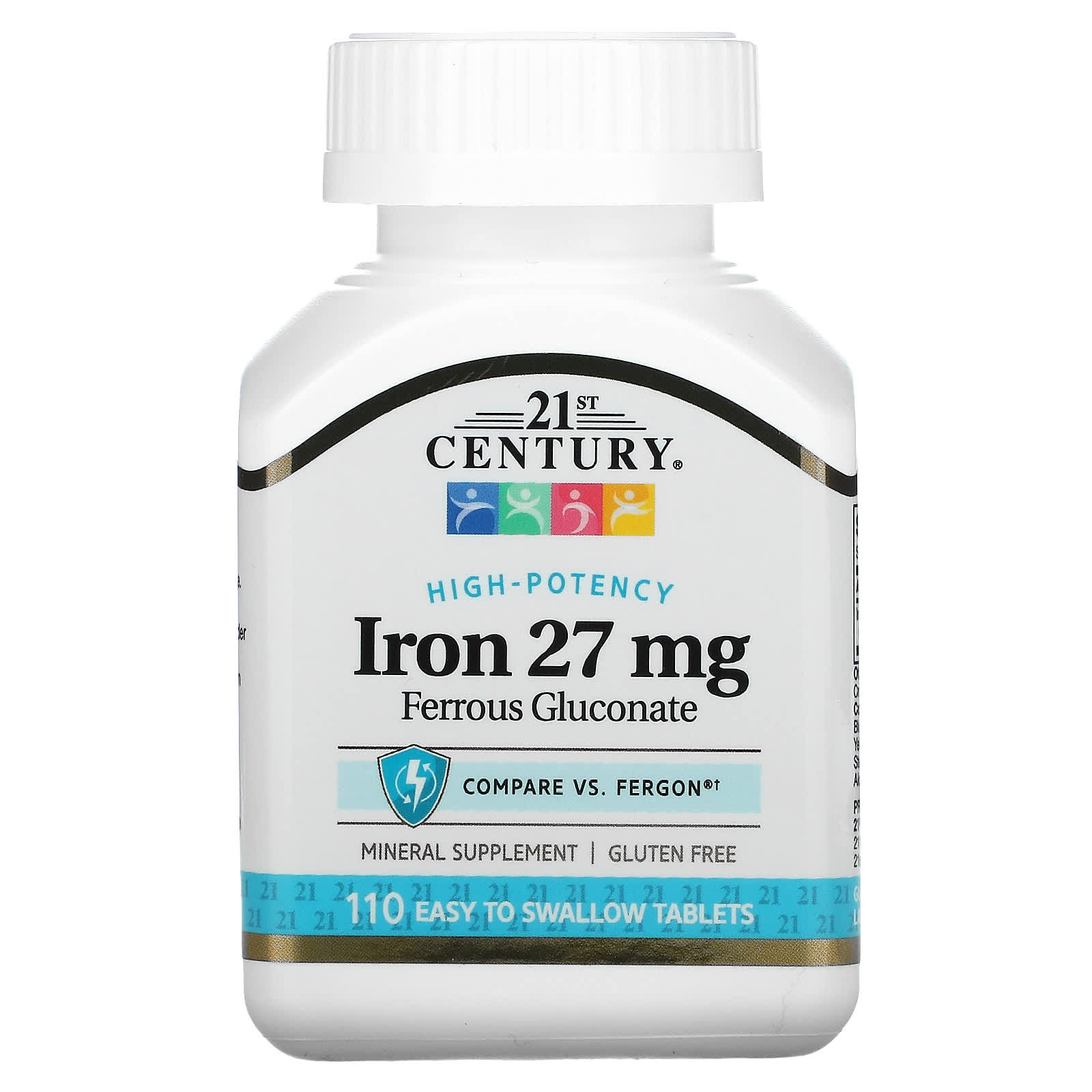 21st Century-High-Potency Iron-27 mg-110 Easy to Swallow Tablets