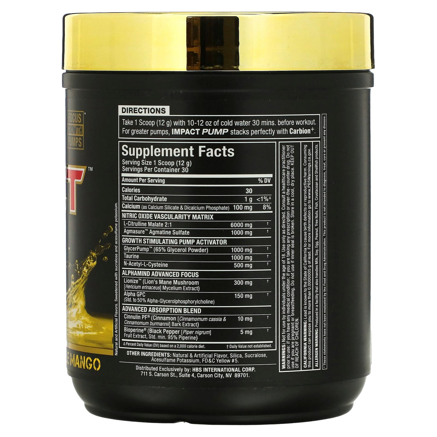 ALLMAX, IMPACT Pump, Pineapple Mango, 12.7 oz (360 g)