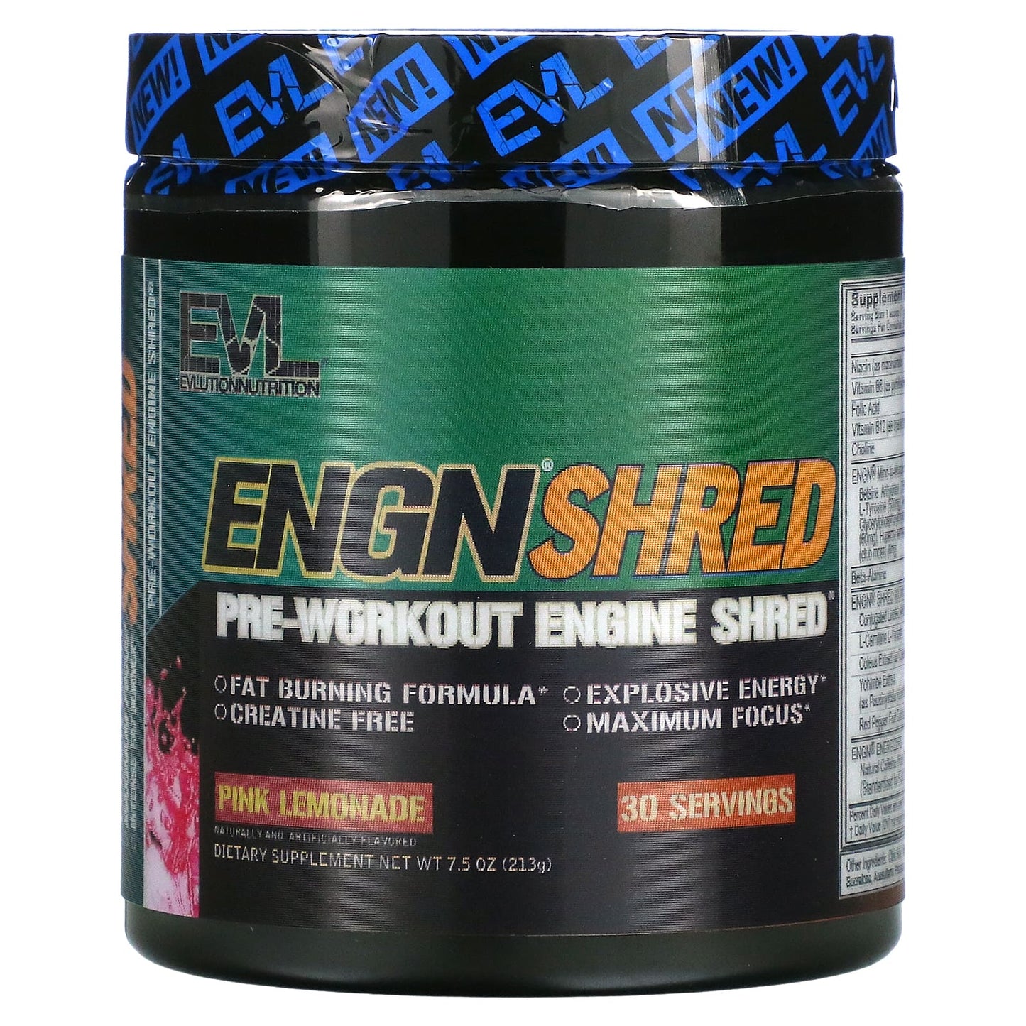 EVLution Nutrition-ENGN Shred-Pre-Workout Shred Engine-Pink Lemonade-7.5 oz (213 g)