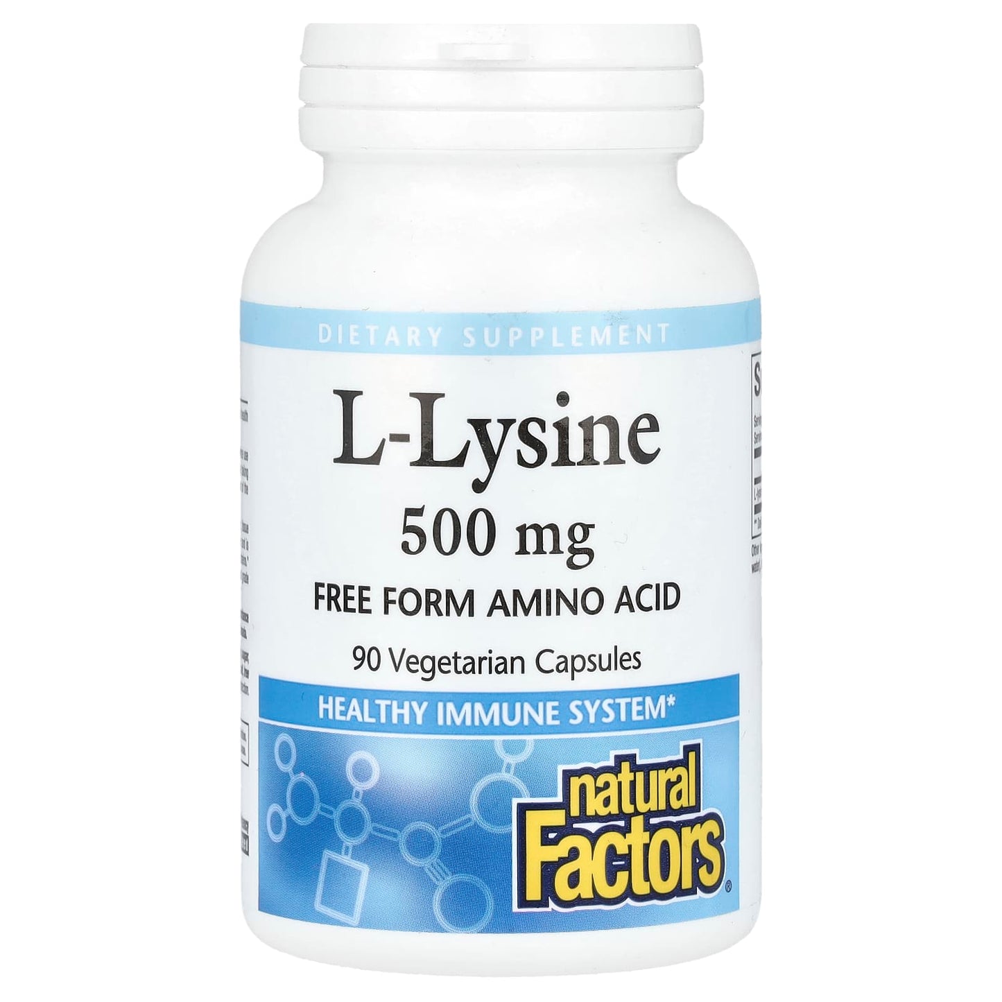 Natural Factors-L-Lysine-500 mg-90 Vegetarian Capsules