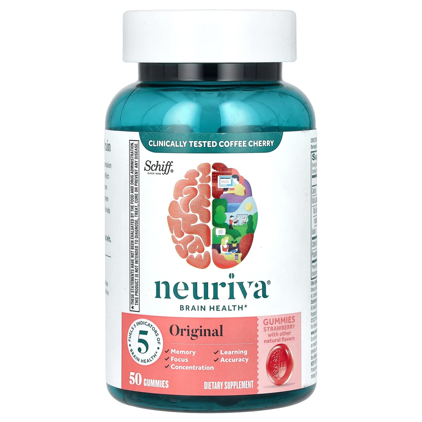 Schiff-Neuriva Brain Health Gummies-Original-Strawberry-50 Gummies