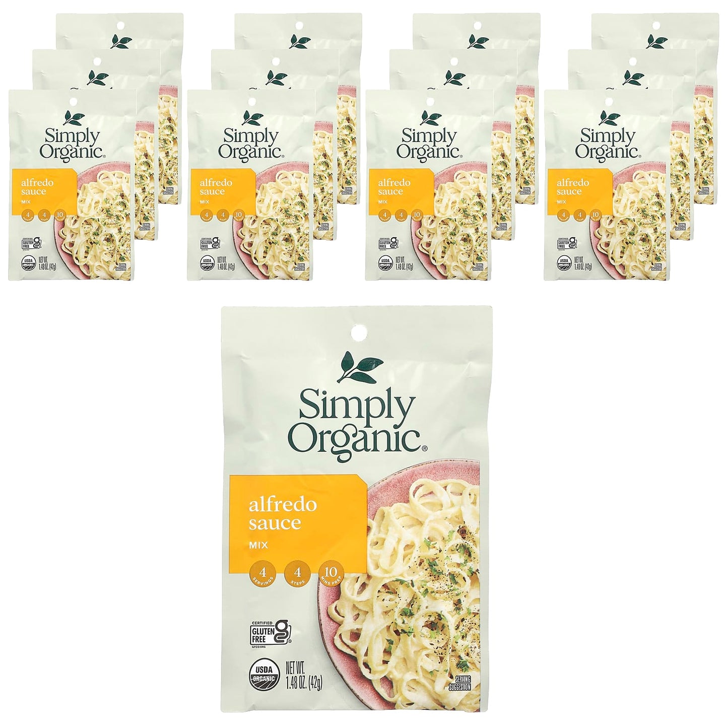 Simply Organic-Alfredo Sauce Mix-12 Packets-1.48 oz (42 g) Each