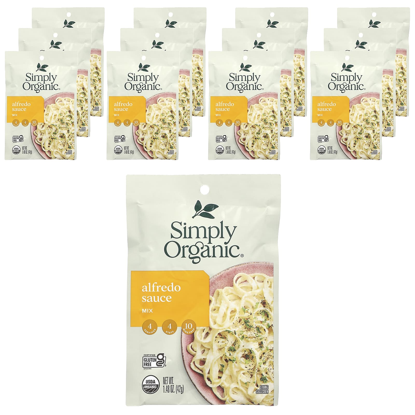 Simply Organic-Alfredo Sauce Mix-12 Packets-1.48 oz (42 g) Each