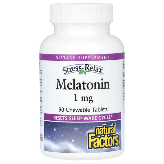 Natural Factors-Stress-Relax-Melatonin-1 mg-90 Chewable Tablets