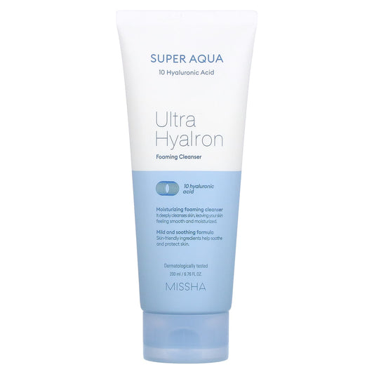 Missha-Super Aqua-Ultra Hyalron Foaming Cleanser-6.76 fl oz (200 ml)