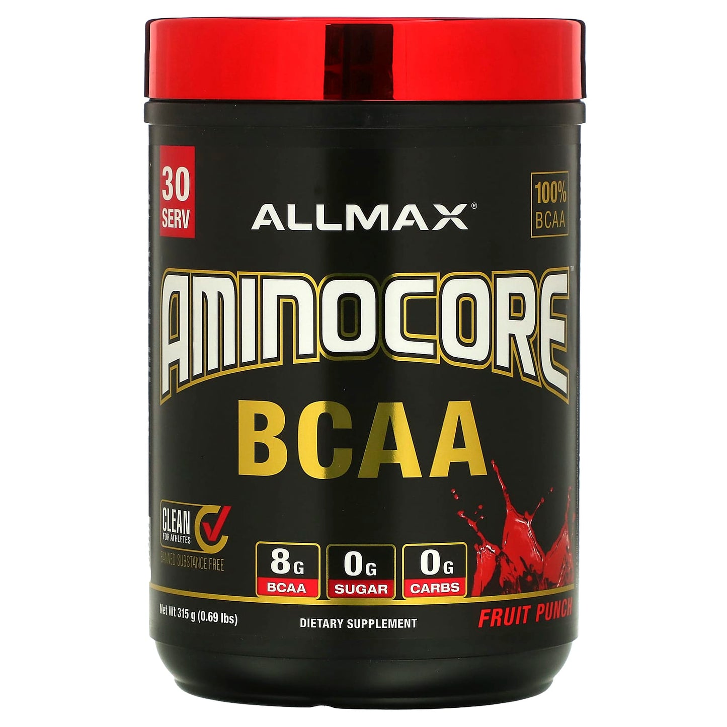 ALLMAX-AMINOCORE BCAA-Fruit Punch-0.69 lbs (315 g)