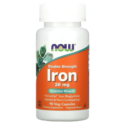 NOW Foods-Iron-Double Strength-36 mg-90 Veg Capsules