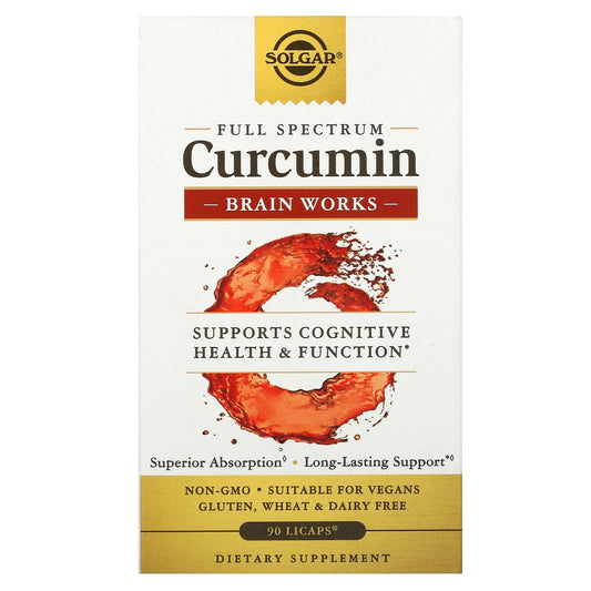 Solgar-Full Spectrum Curcumin-Brain Works-90 Licaps