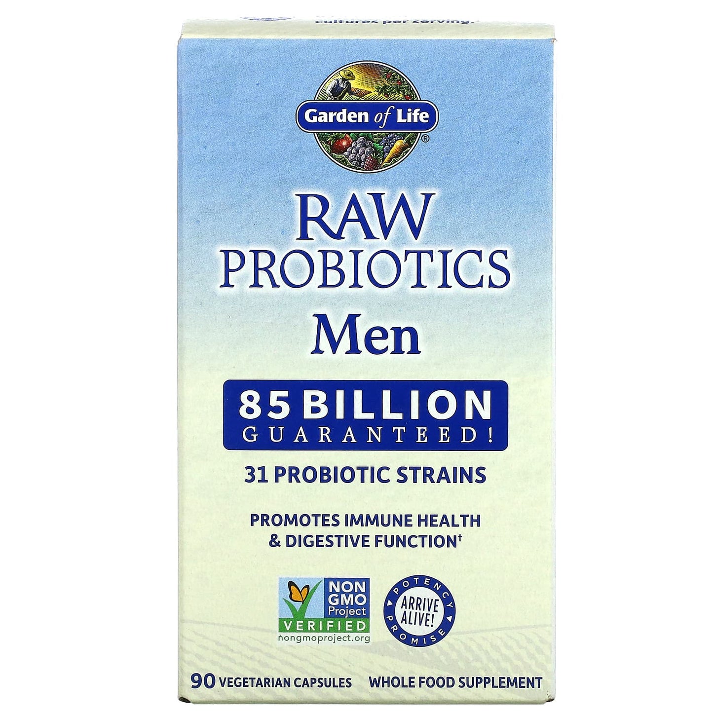 Garden of Life-RAW Probiotics-Men-85 Billion-90 Vegetarian Capsules (28.33 Billion Live Cultures per Capsule)