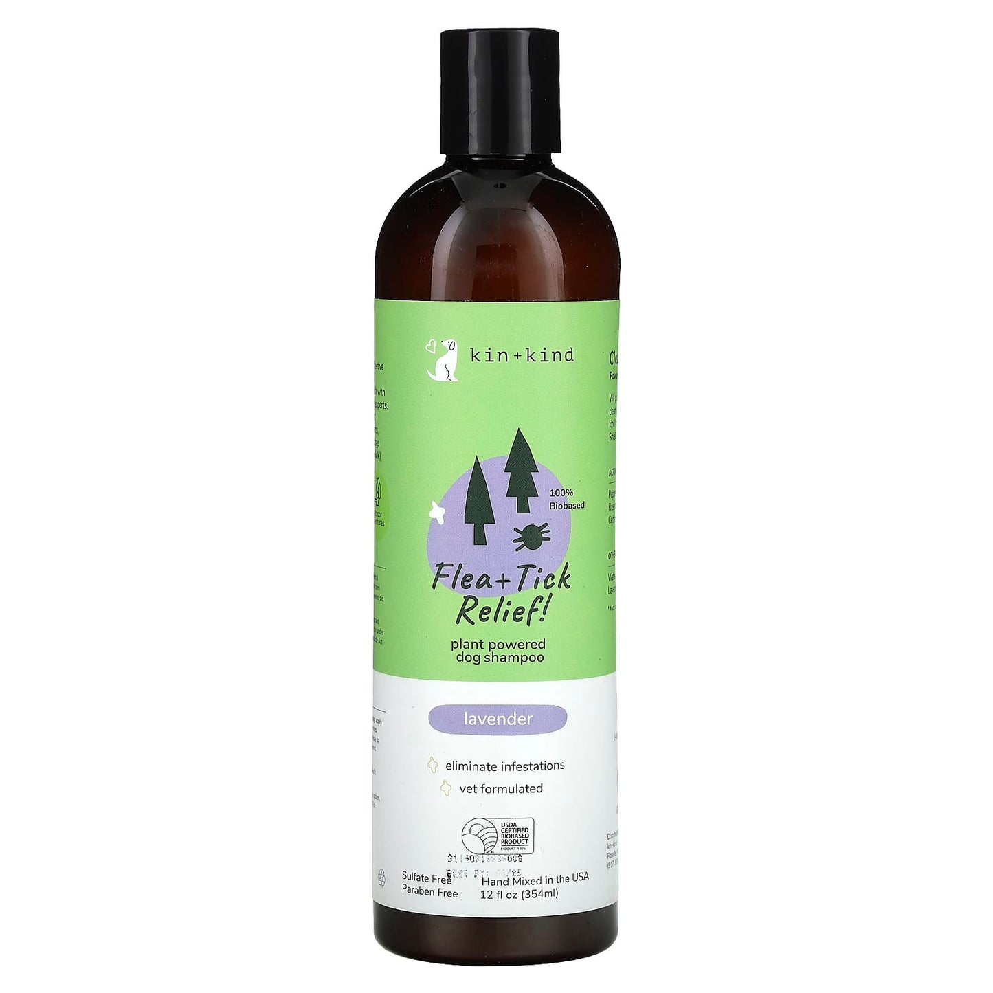 Kin+Kind-Flea + Tick Relief Dog Shampoo-Lavender-12 fl oz (354 ml)