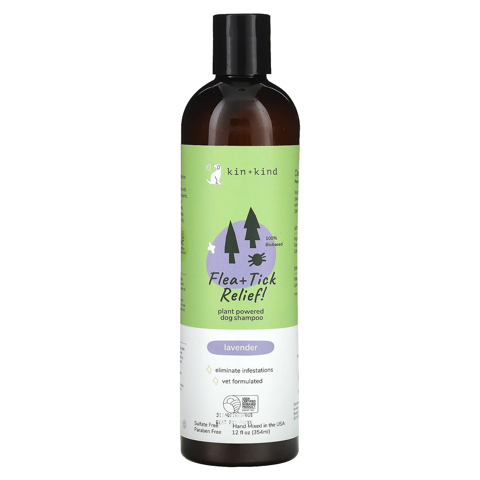 Kin+Kind-Flea + Tick Relief Dog Shampoo-Lavender-12 fl oz (354 ml)