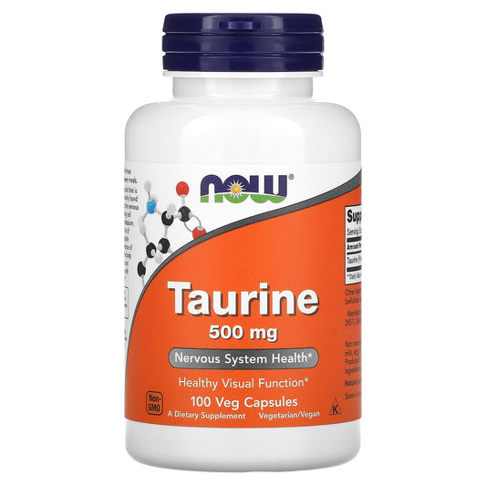 NOW Foods-Taurine-500 mg-100 Veg Capsules