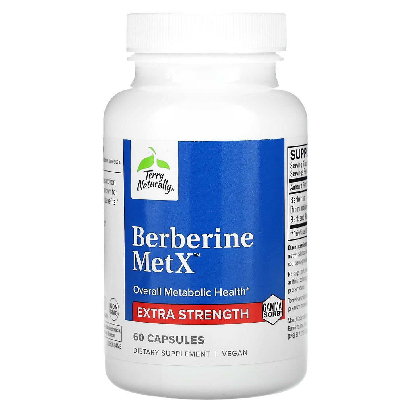 Terry Naturally, Berberine MetX, Extra Strength, 60 Capsules