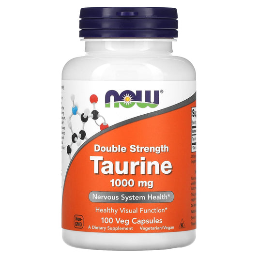 NOW Foods-Taurine-Double Strength-1,000 mg-100 Veg Capsules