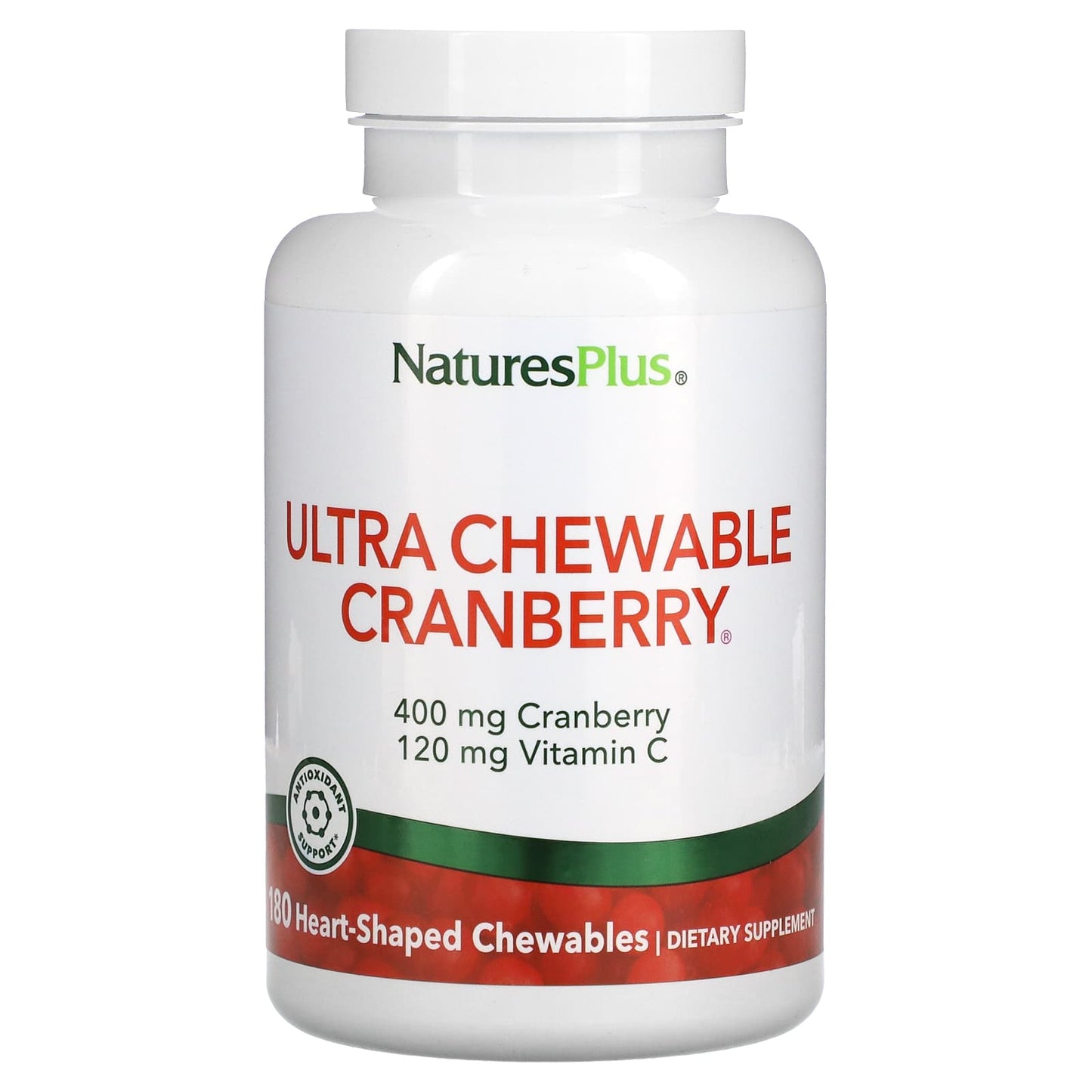 NaturesPlus-Ultra Chewable Cranberry -180 Heart-Shaped Chewables