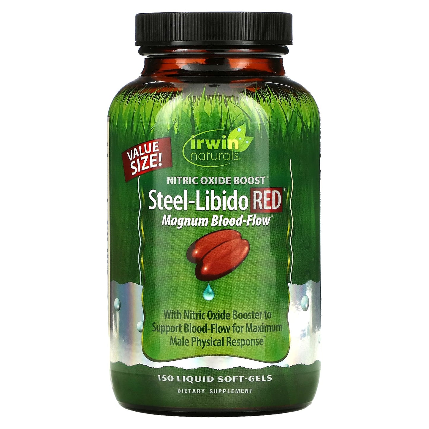 Irwin Naturals-Steel-Libido Red-Magnum Blood-Flow-150 Liquid Soft-Gels