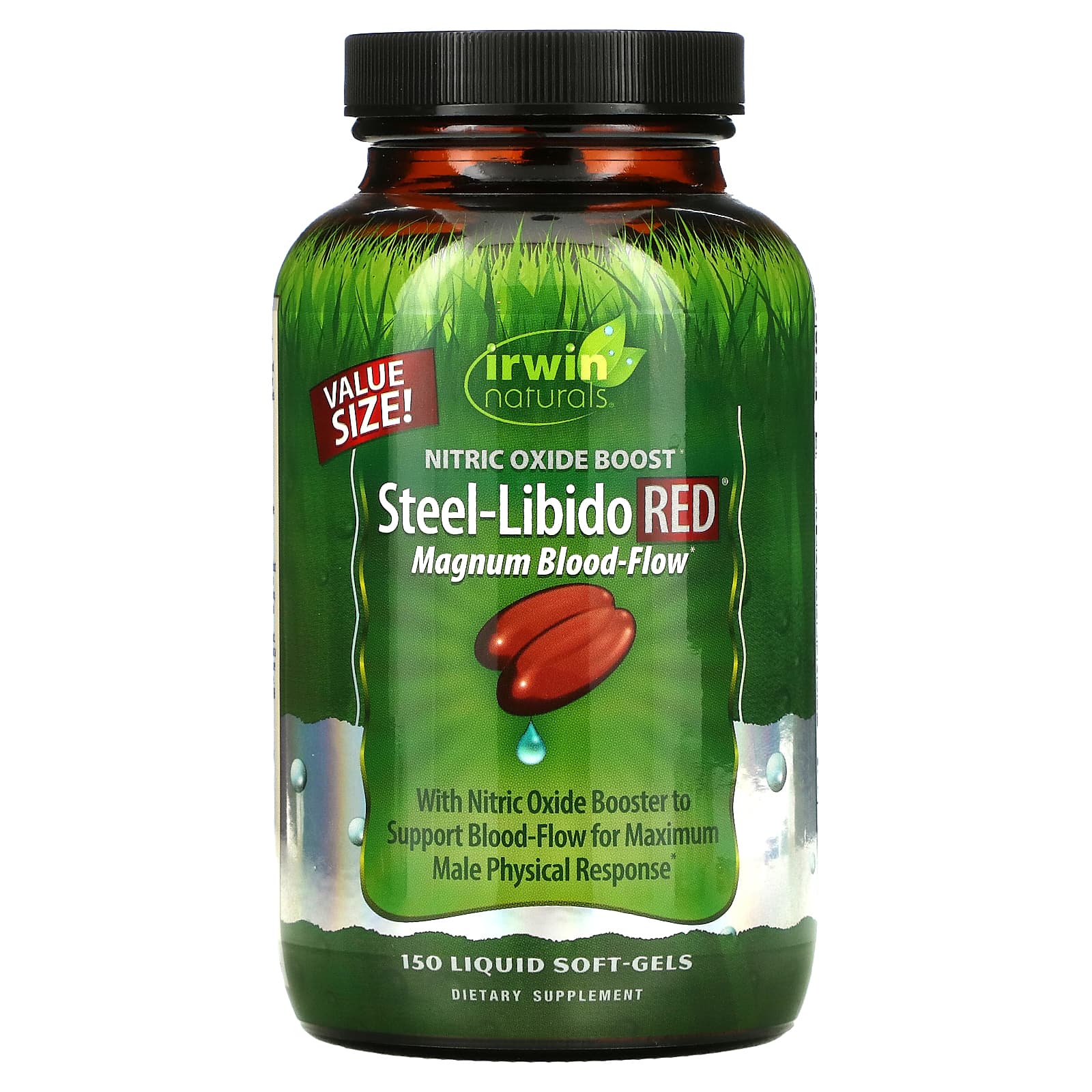 Irwin Naturals-Steel-Libido Red-Magnum Blood-Flow-150 Liquid Soft-Gels