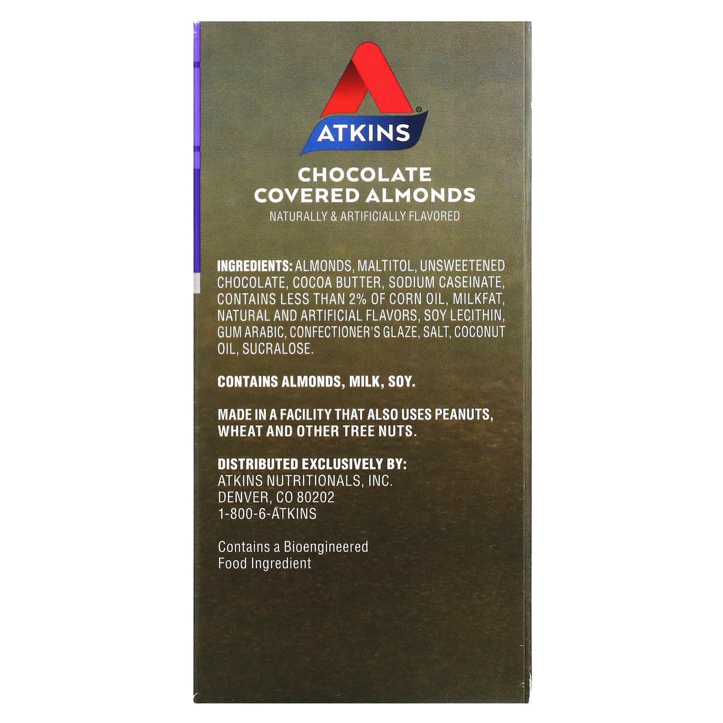 Atkins, Endulge, Chocolate Covered Almonds, 5 Packs, 1 oz (28 g) Each