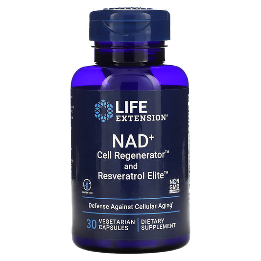 Life Extension-NAD+ Cell Regenerator and Resveratrol Elite-30 Vegetarian Capsules