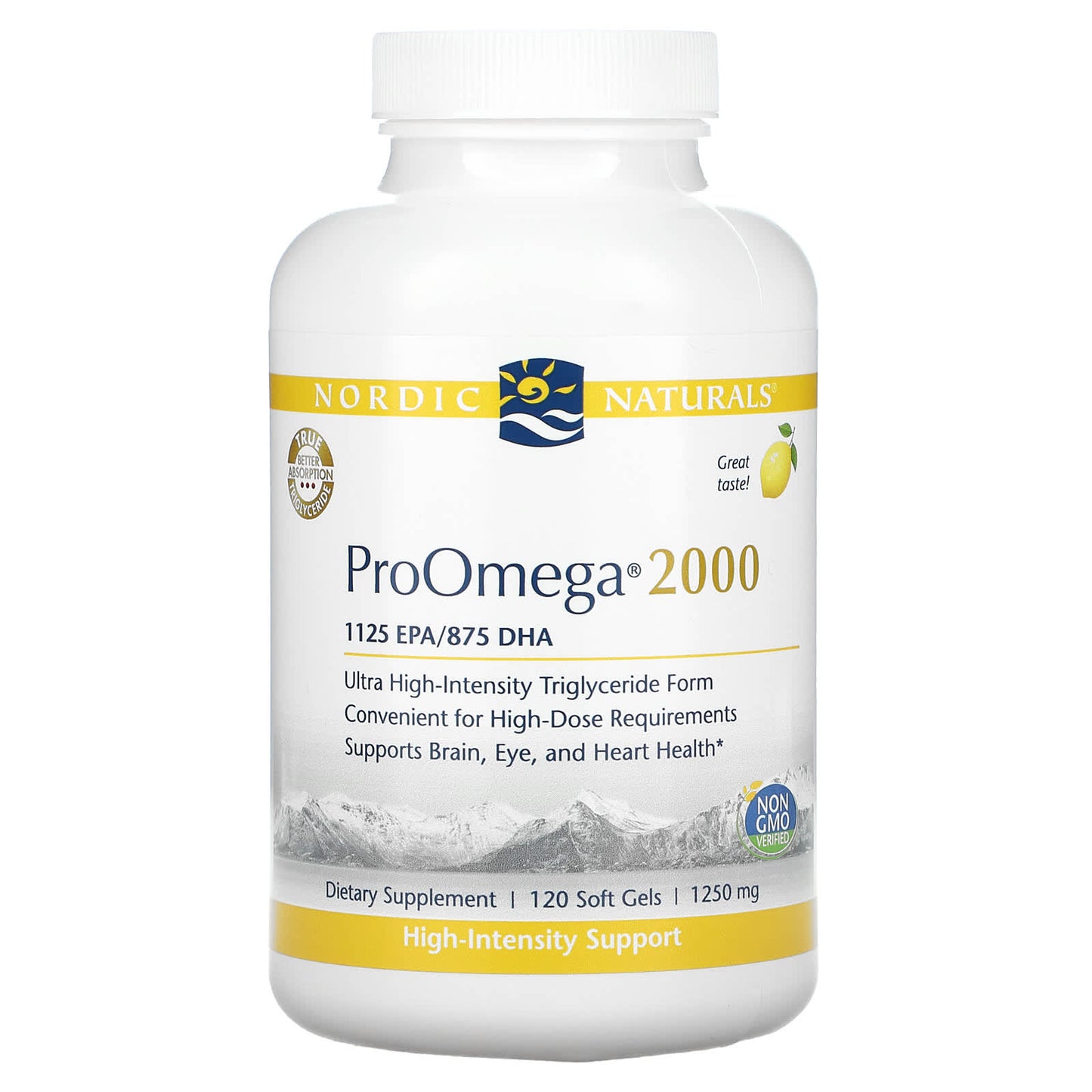 Nordic Naturals-ProOmega 2000-Lemon-1,250 mg-120 Soft Gels