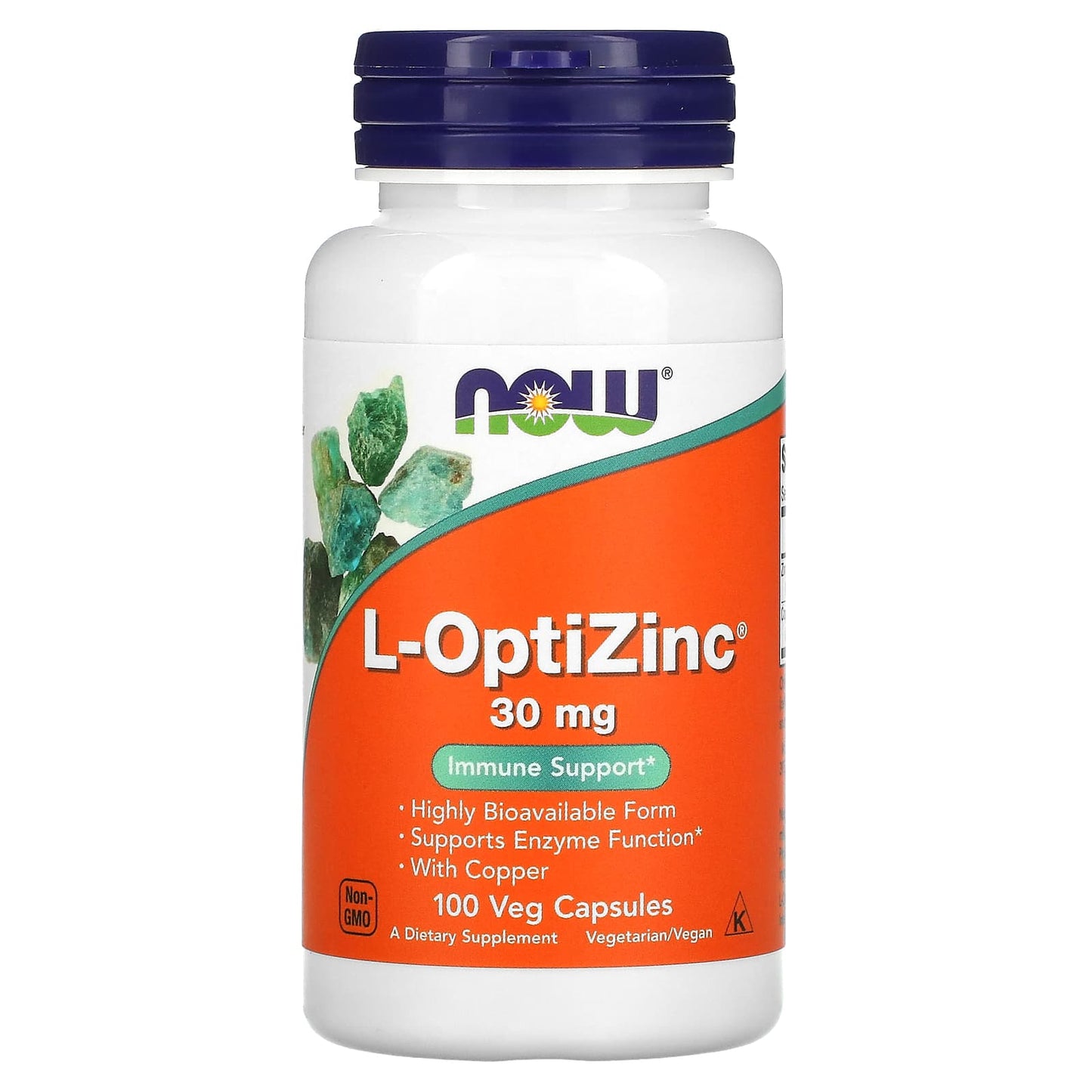 NOW Foods-L-OptiZinc-30 mg-100 Veg Capsules