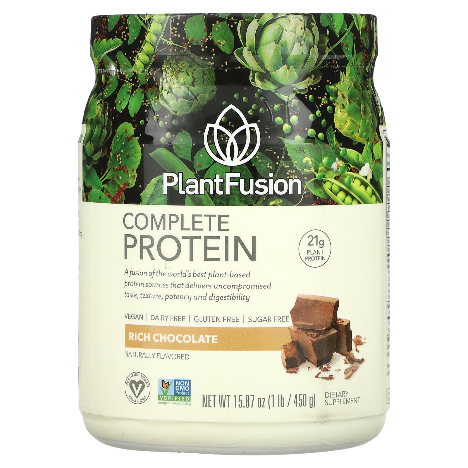 PlantFusion-Complete Protein-Rich Chocolate-1 lb (450 g)