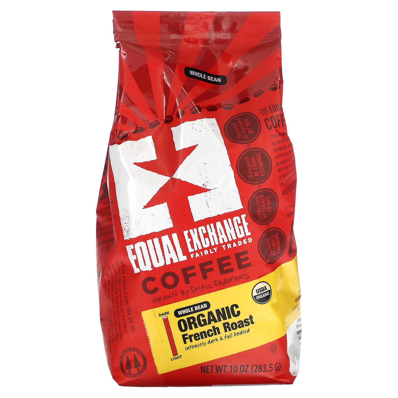 Equal Exchange-Organic Coffee-Whole Bean-French Roast-10 oz (283.5 g)