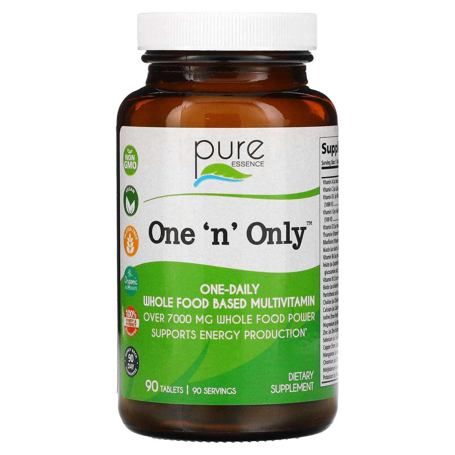 Pure Essence-One 'n' Only-Whole Food Based Multivitamin-90 Tablets