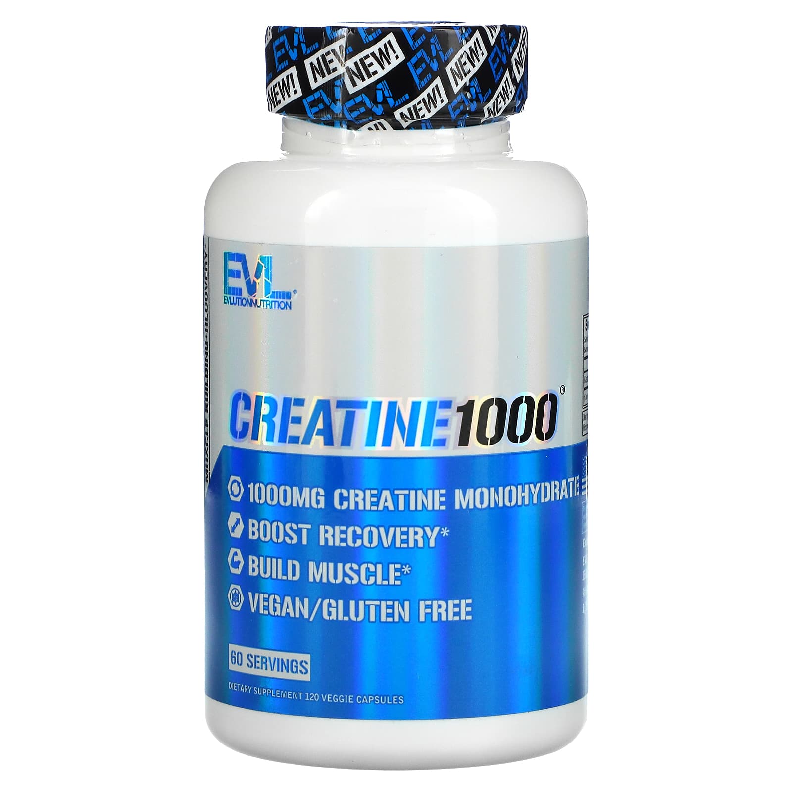 EVLution Nutrition-Creatine1000-120 Veggie Capsules