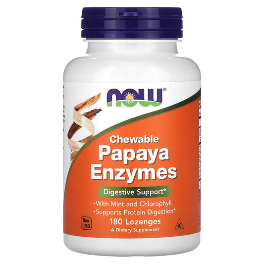 NOW Foods-Chewable Papaya Enzymes-180 Lozenges