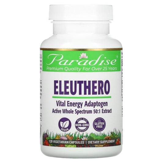 Paradise Herbs-Eleuthero-120 Vegetarian Capsules