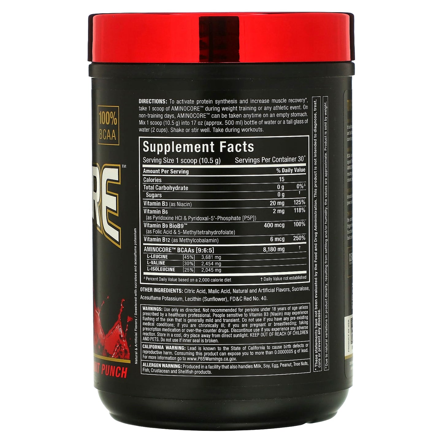 ALLMAX, AMINOCORE BCAA, Fruit Punch, 0.69 lbs (315 g)