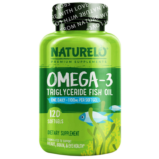 NATURELO-Omega-3 Triglyceride Fish Oil-1,100 mg-120 Softgels