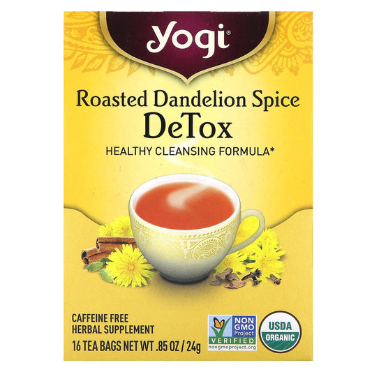 Yogi Tea-Detox-Roasted Dandelion Spice-Caffeine Free-16 Tea Bags-0.85 oz (24 g)