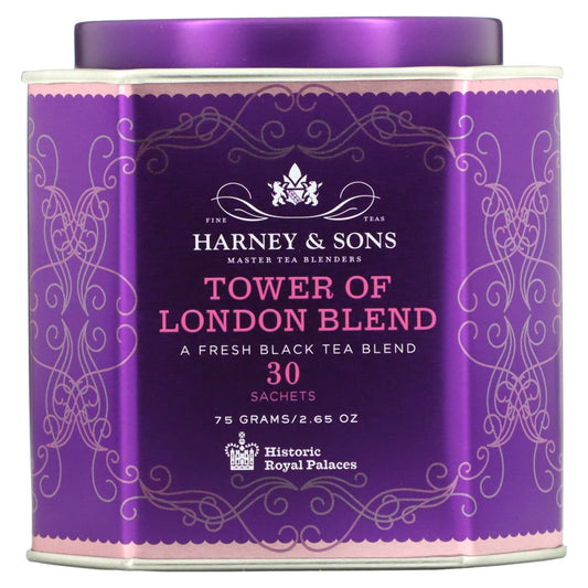 Harney & Sons-Tower of London Blend-A Fresh Black Tea Blend-30 Sachets-2.65 oz (75 g)