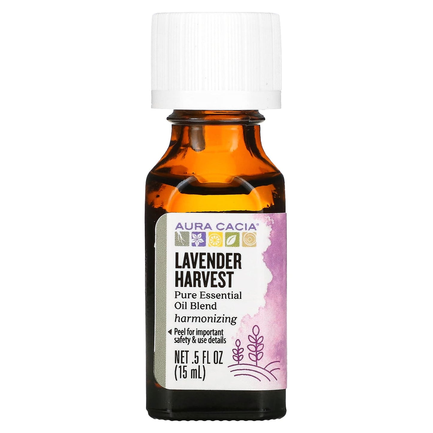 Aura Cacia-Pure Essential Oil Blend-Lavender Harvest-0.5 fl oz (15 ml)