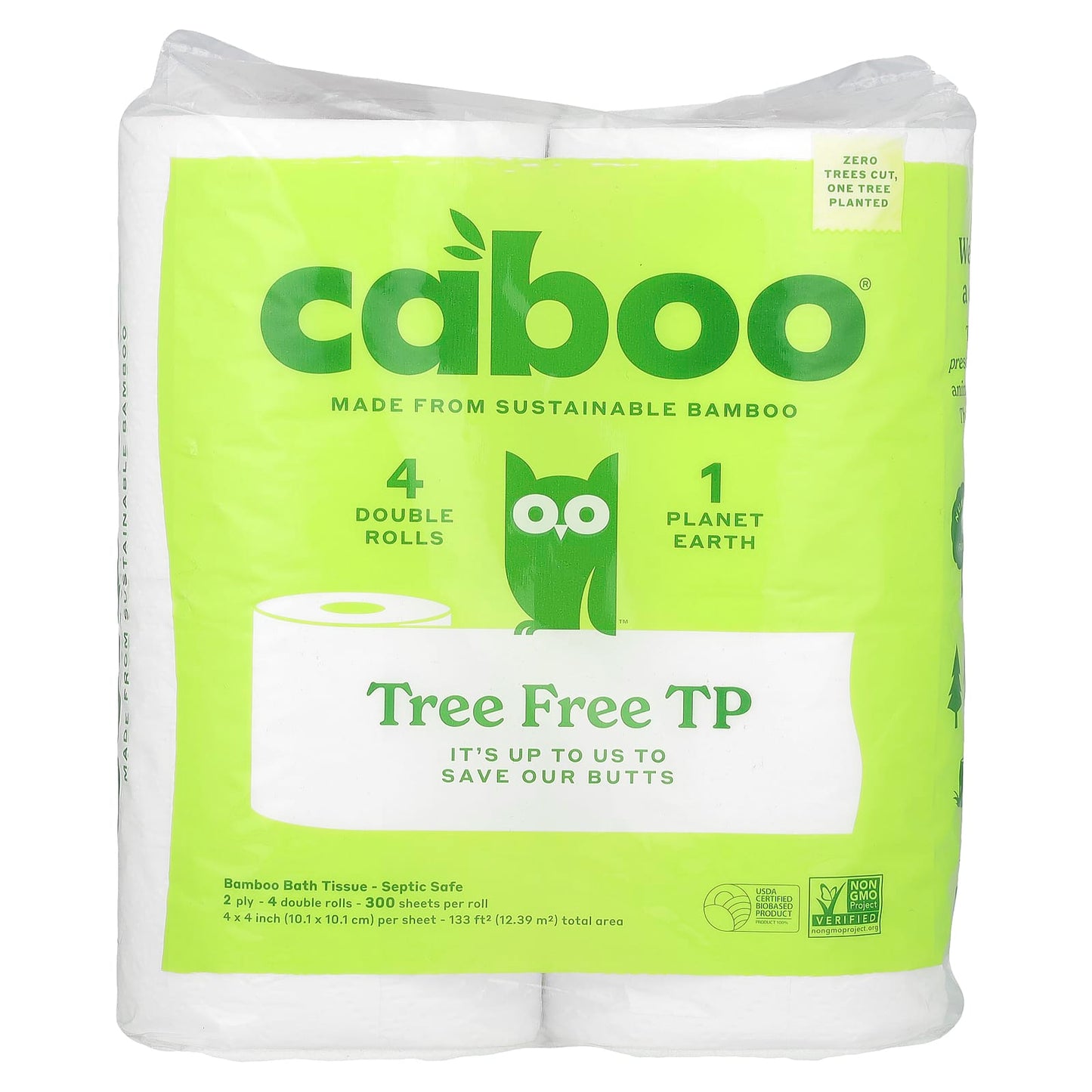 Caboo-Bamboo Bath Tissue-4 Double Rolls