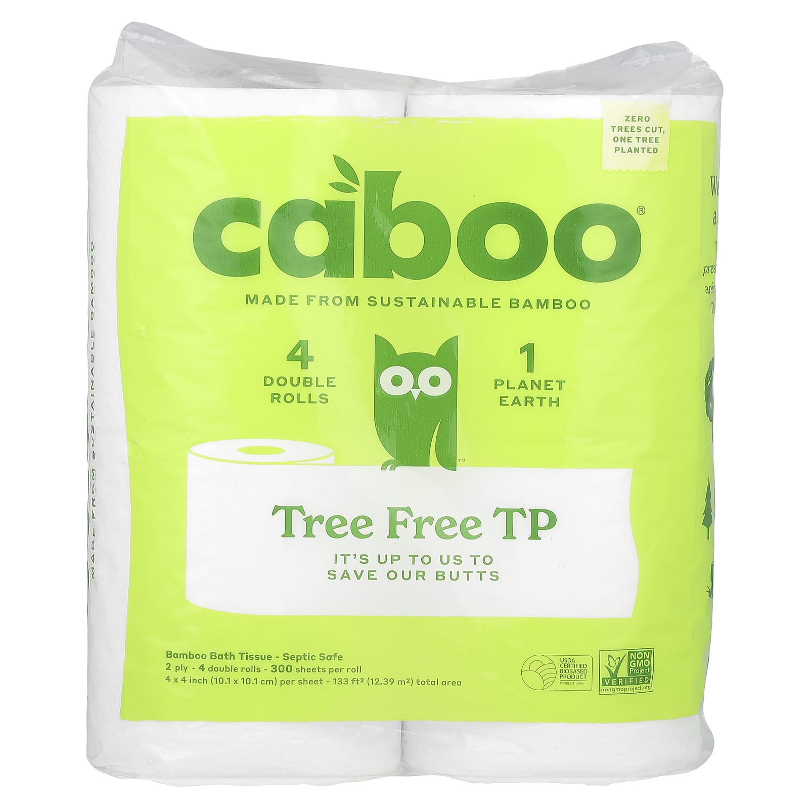 Caboo-Bamboo Bath Tissue-4 Double Rolls