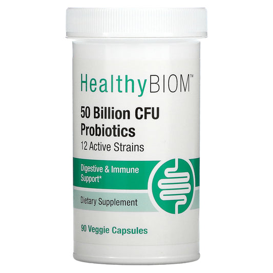 HealthyBiom-50 Billion CFU Probiotics-90 Veggie Capsules