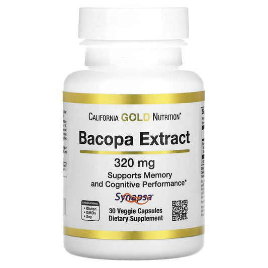 California Gold Nutrition-Bacopa Extract-320 mg-30 Veggie Capsules